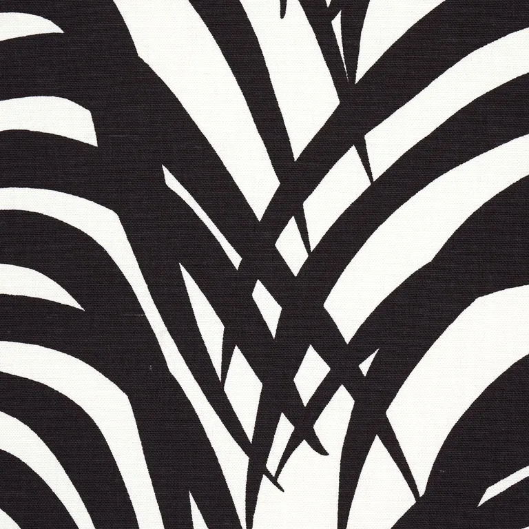 Schumacher 174872 Zebra Palm Ebony fabric swatch