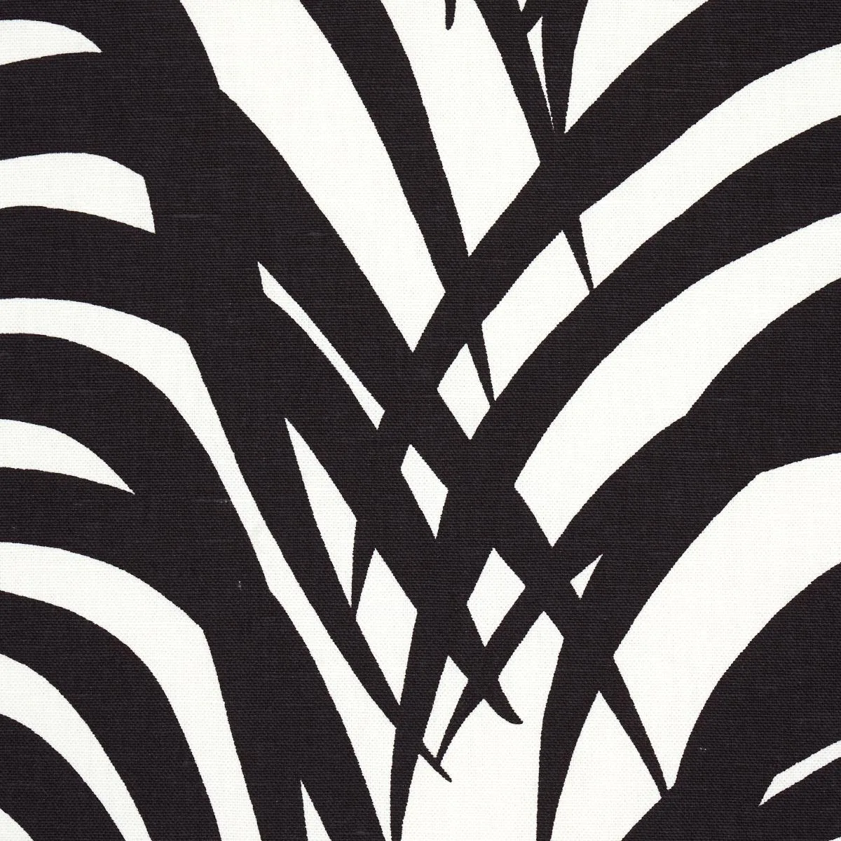 Schumacher 174872 Zebra Palm Ebony fabric swatch