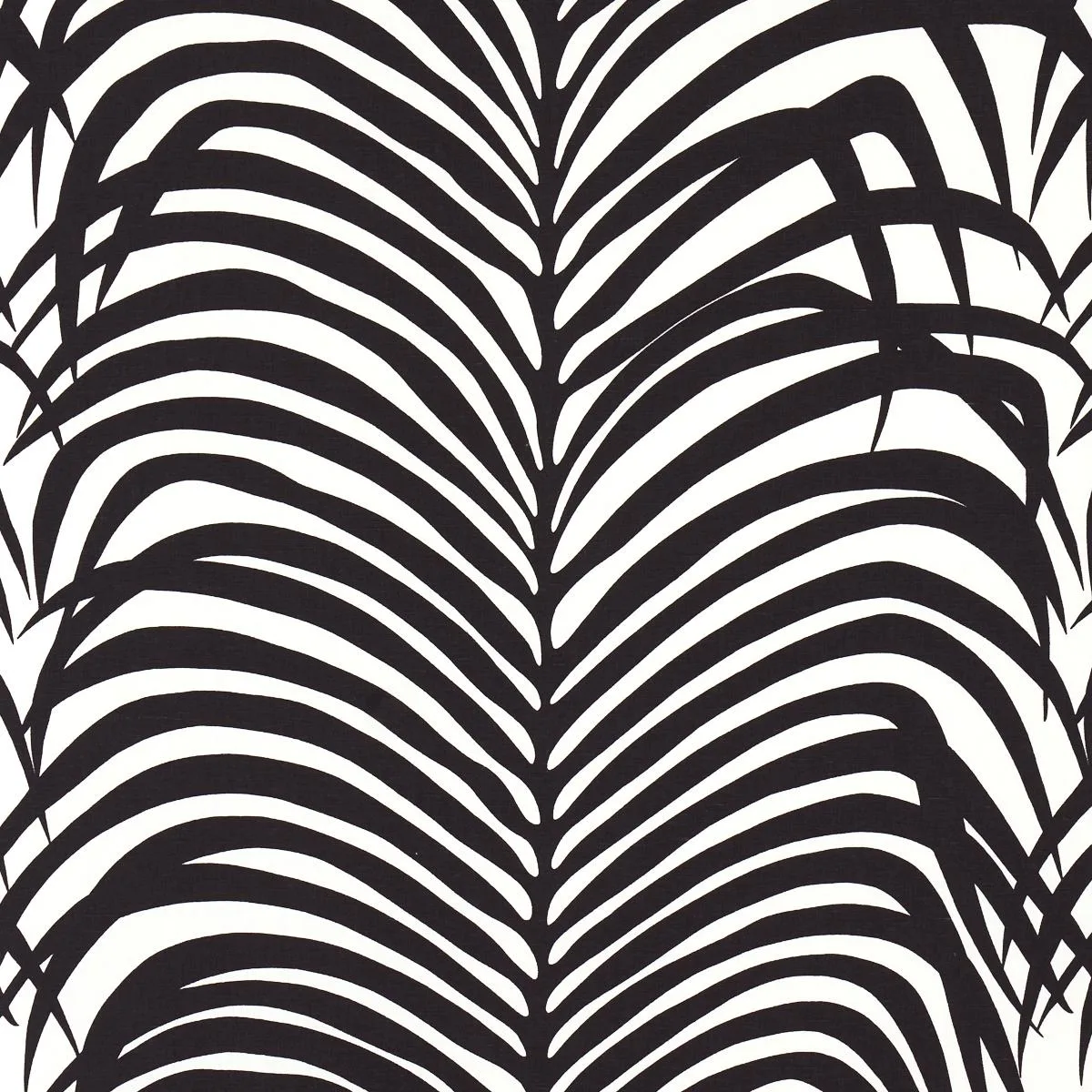 Schumacher 174872 Zebra Palm Ebony fabric swatch