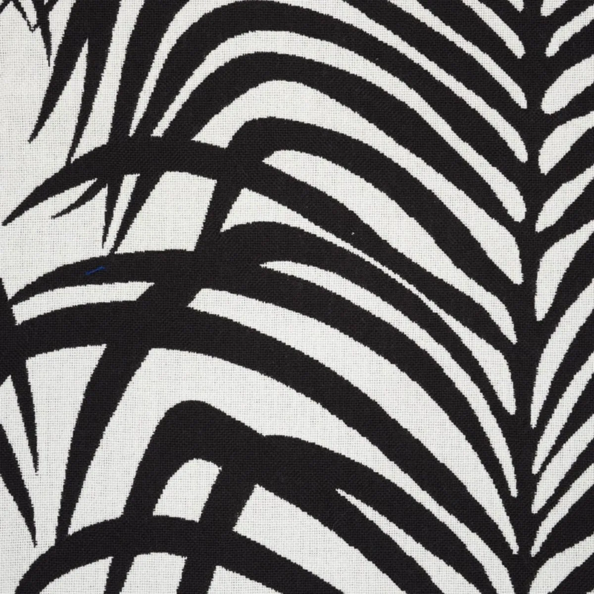 Schumacher 73173 Zebra Palm Indoor/Outdoor Black fabric swatch