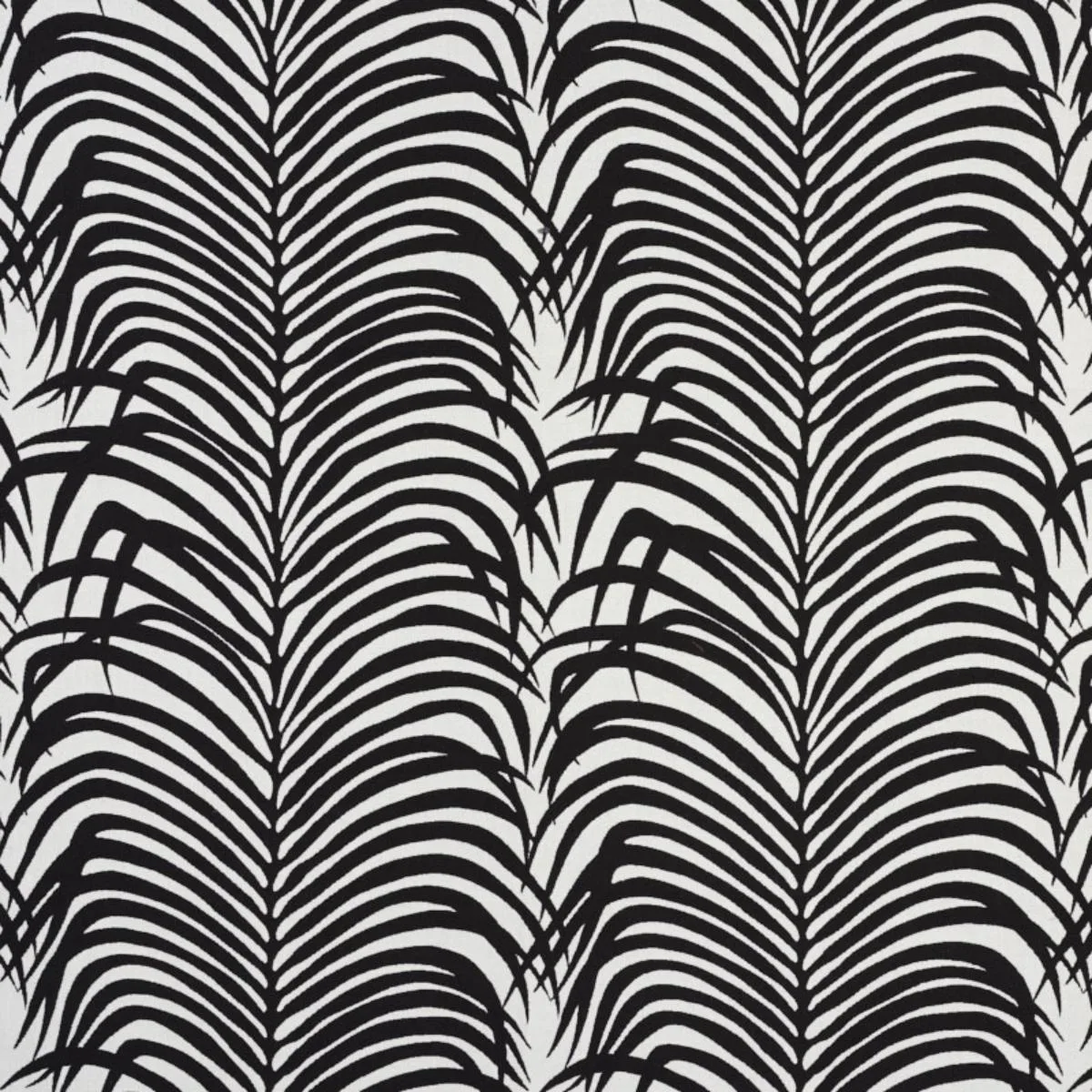 Schumacher 73173 Zebra Palm Indoor/Outdoor Black fabric swatch
