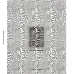 Schumacher 82782 Zebra Palm Indoor/Outdoor Black fabric swatch