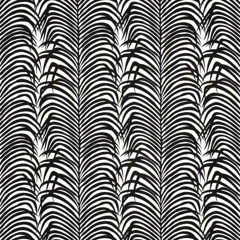 Schumacher 82782 Zebra Palm Indoor/Outdoor Black fabric swatch