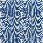 Schumacher 73170 Zebra Palm Indoor/Outdoor Navy fabric swatch