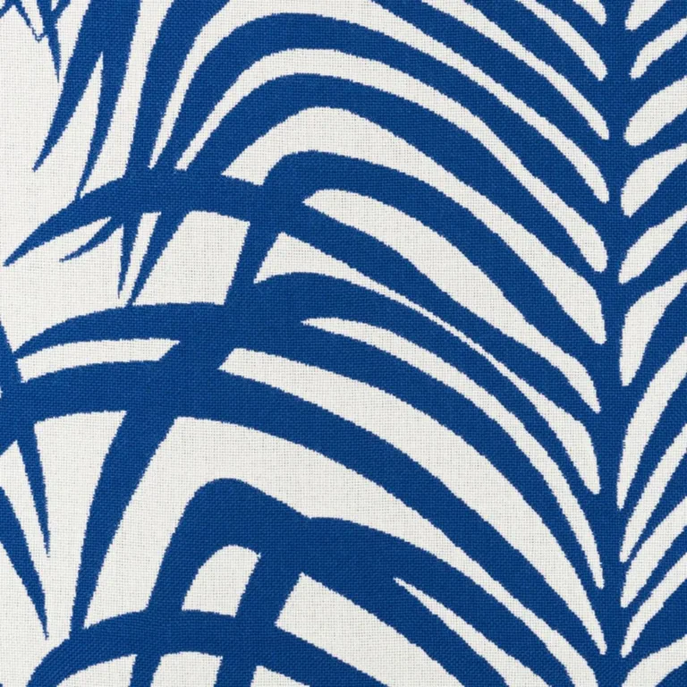 Schumacher 73170 Zebra Palm Indoor/Outdoor Navy fabric swatch