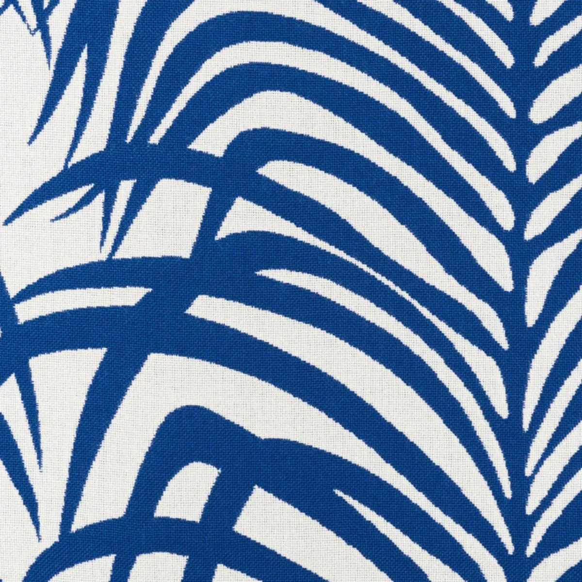 Schumacher 73170 Zebra Palm Indoor/Outdoor Navy fabric swatch