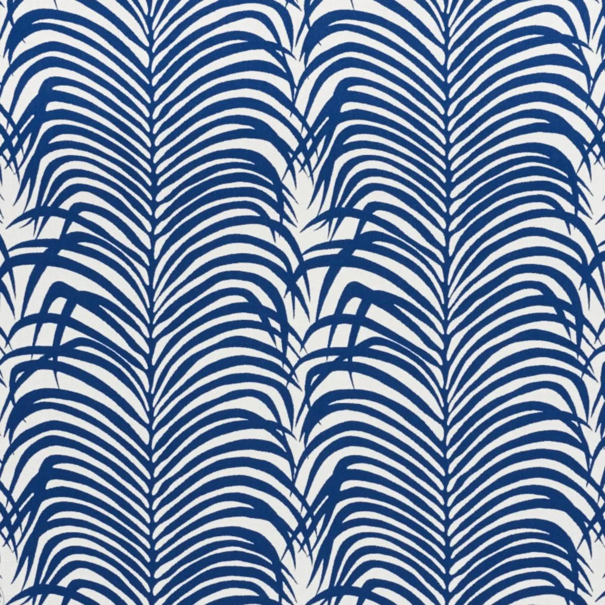 Schumacher 73170 Zebra Palm Indoor/Outdoor Navy fabric swatch