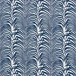 Schumacher 82781 Zebra Palm Indoor/Outdoor Navy fabric swatch