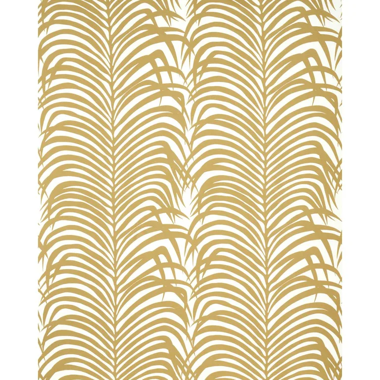 Schumacher 174870 Zebra Palm Khaki fabric swatch