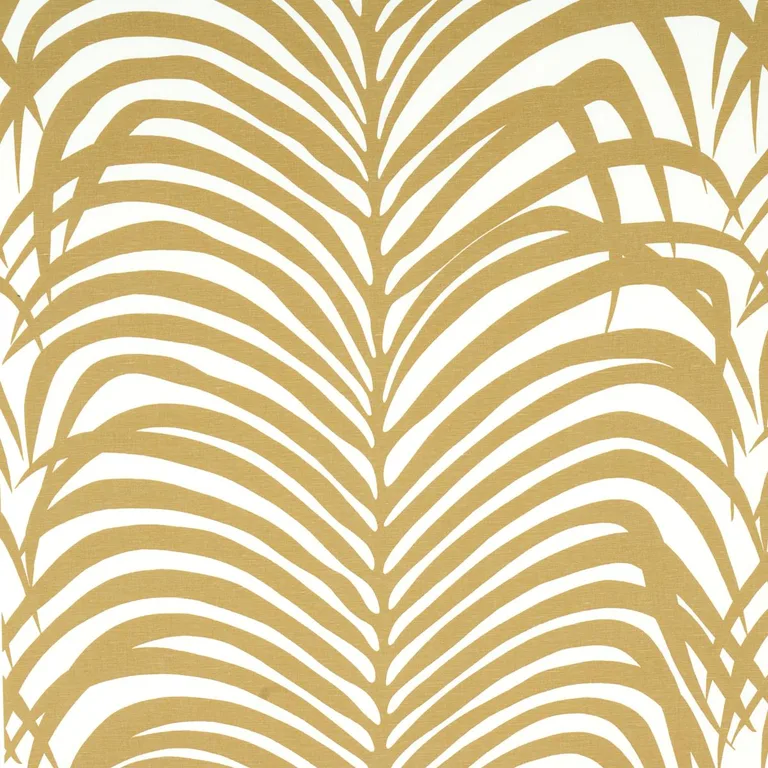 Schumacher 174870 Zebra Palm Khaki fabric swatch