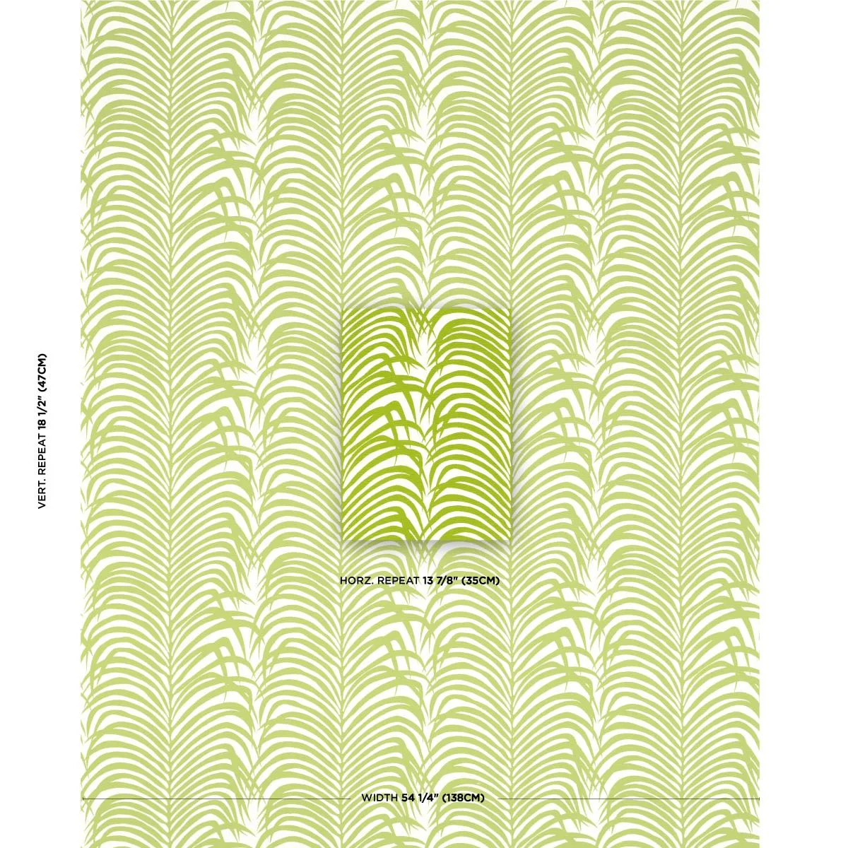 Schumacher 82780 Zebra Palm Woven Indoor/Outdoor Green fabric swatch