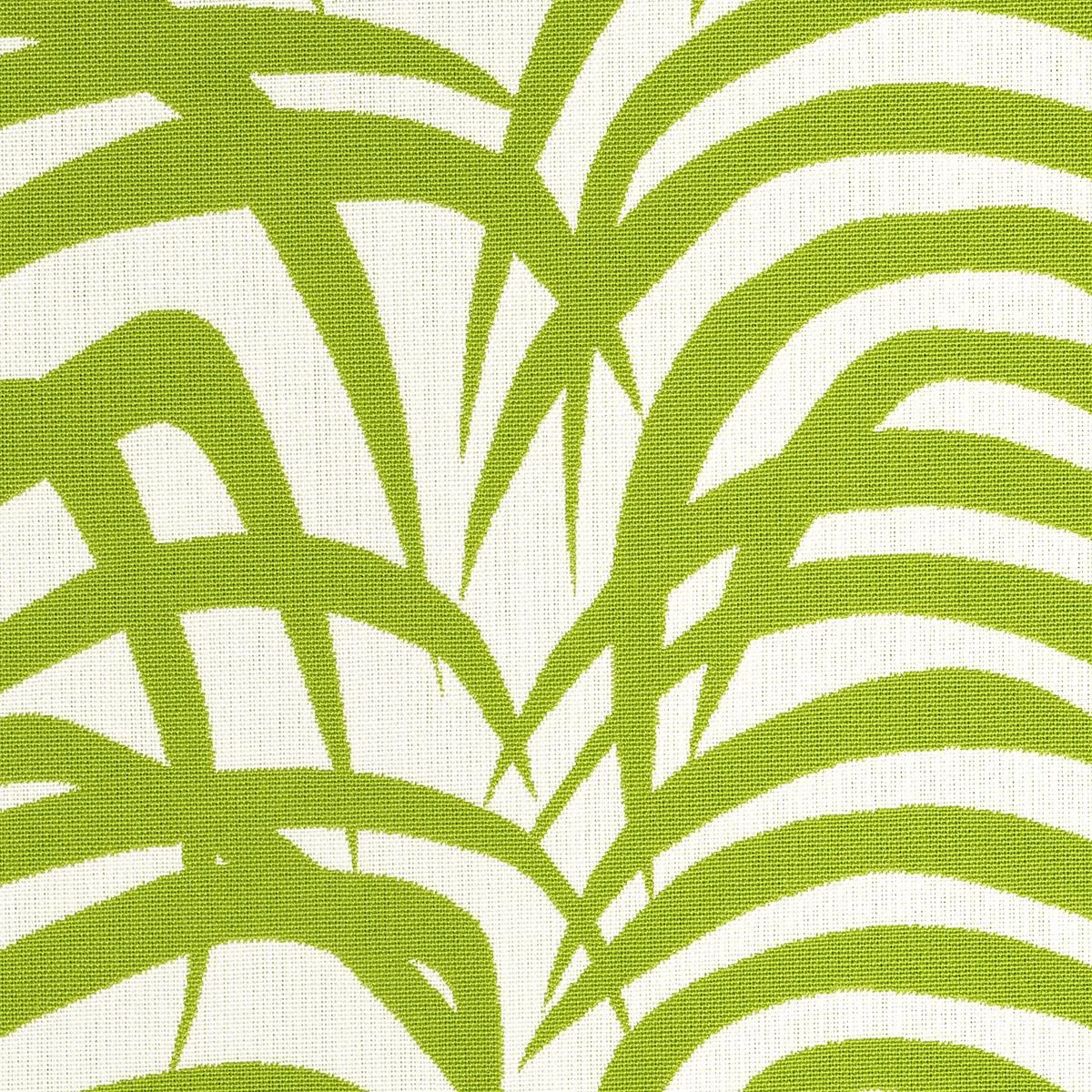 Schumacher 82780 Zebra Palm Woven Indoor/Outdoor Green fabric swatch