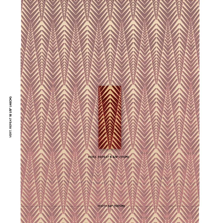 Schumacher 83401 Zebra Velvet Gold Plum fabric swatch