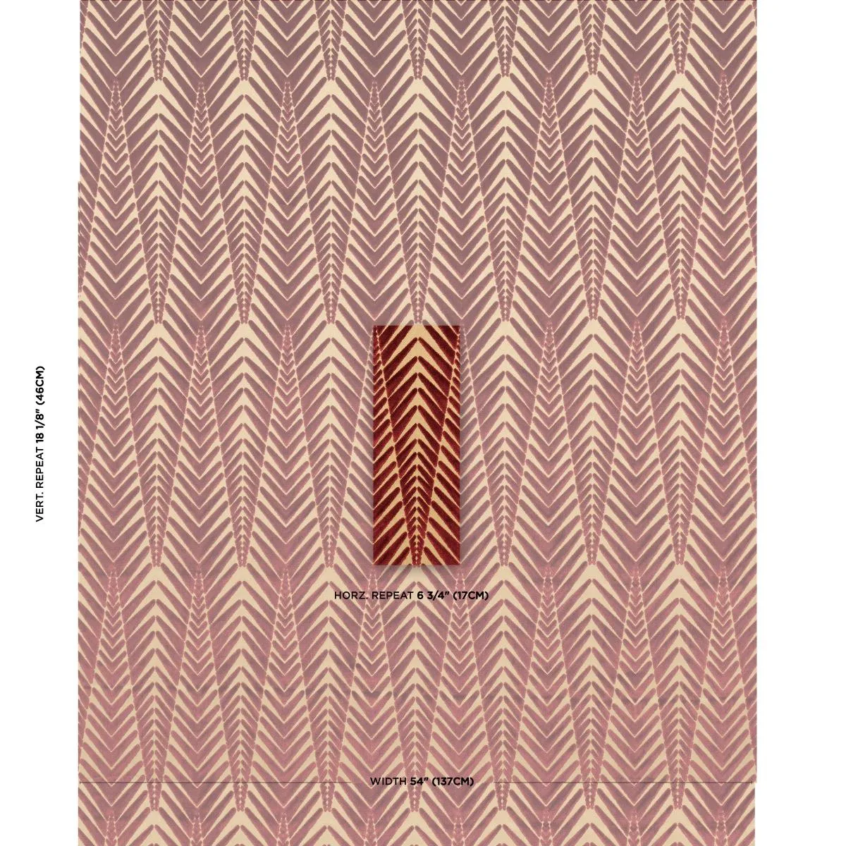 Schumacher 83401 Zebra Velvet Gold Plum fabric swatch