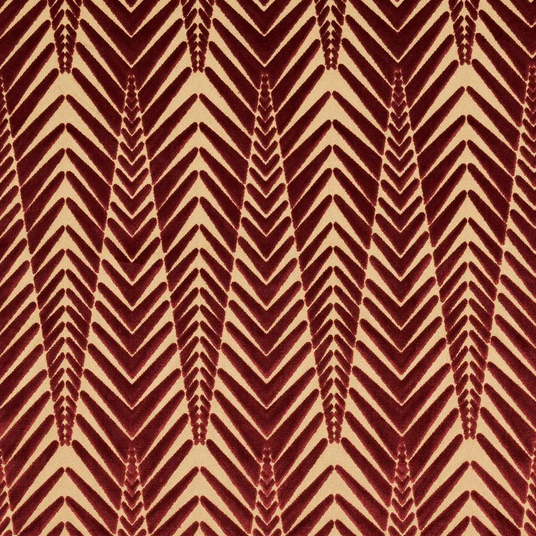 Schumacher 83401 Zebra Velvet Gold Plum fabric swatch