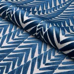 Schumacher 83400 Zebra Velvet Silver Blue fabric swatch