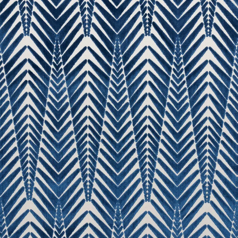 Schumacher 83400 Zebra Velvet Silver Blue fabric swatch