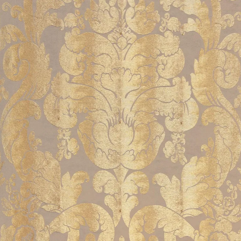 Schumacher 66841 Zelda Damask Gilt fabric swatch