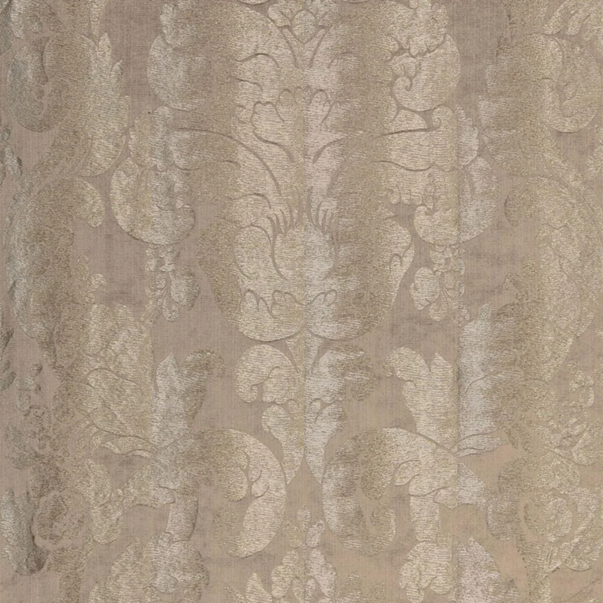 Schumacher 66840 Zelda Damask Pewter fabric swatch