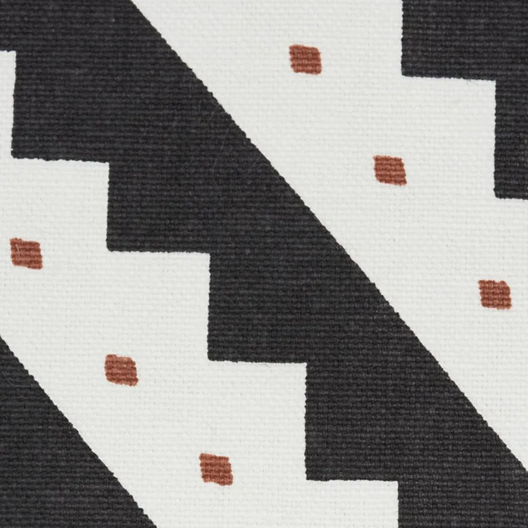 Schumacher 178021 Zeppelin Black fabric swatch