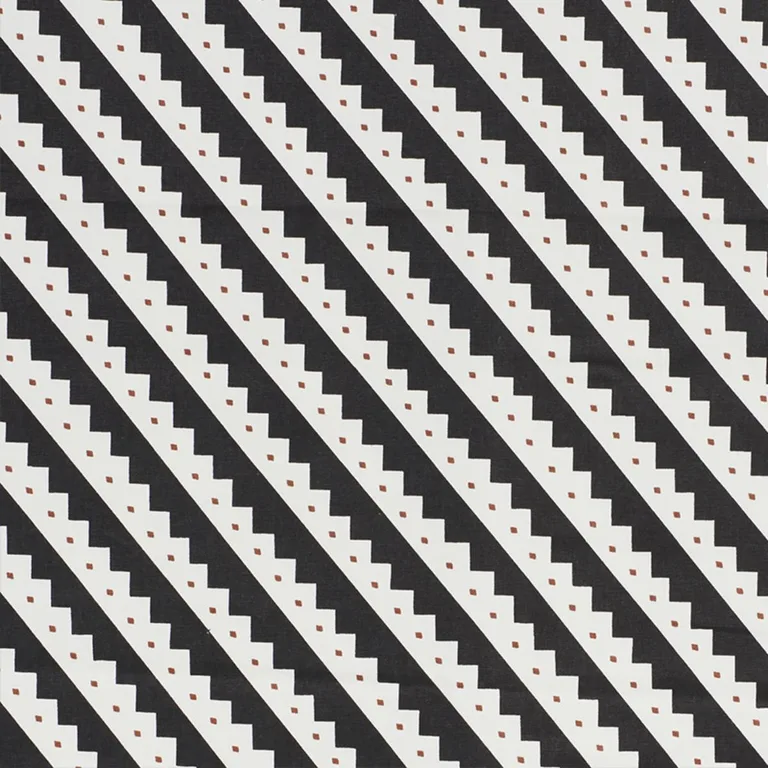 Schumacher 178021 Zeppelin Black fabric swatch