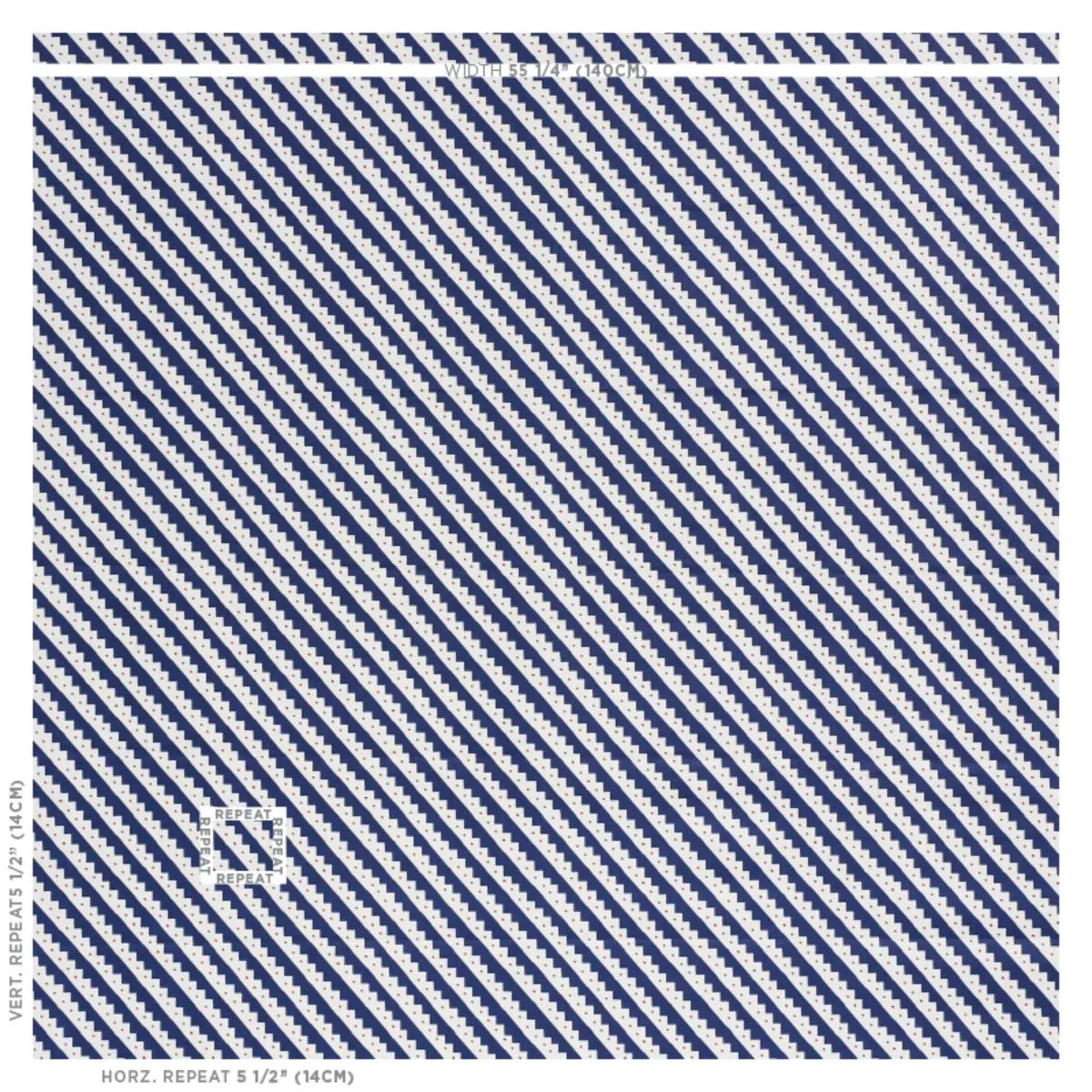 Schumacher 178022 Zeppelin Blue fabric swatch