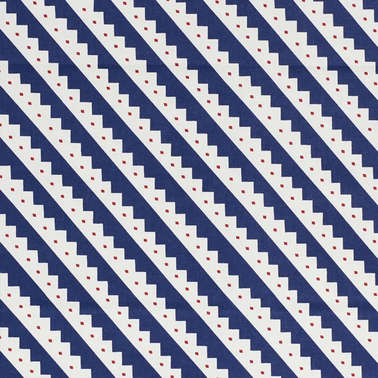 Schumacher 178022 Zeppelin Blue fabric swatch