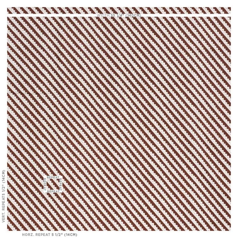 Schumacher 178020 Zeppelin Brown fabric swatch