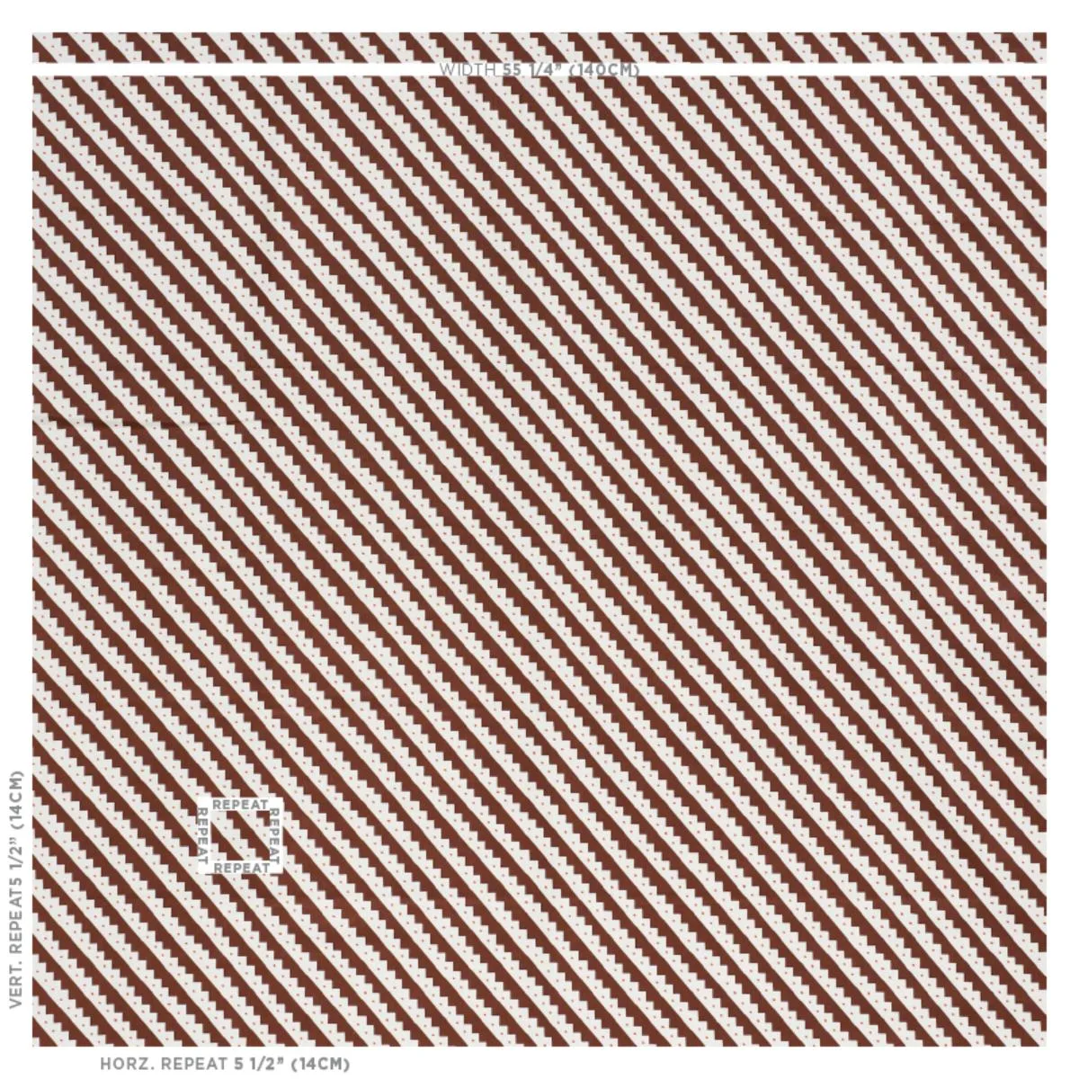 Schumacher 178020 Zeppelin Brown fabric swatch