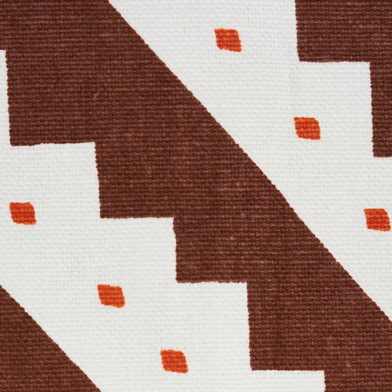 Schumacher 178020 Zeppelin Brown fabric swatch