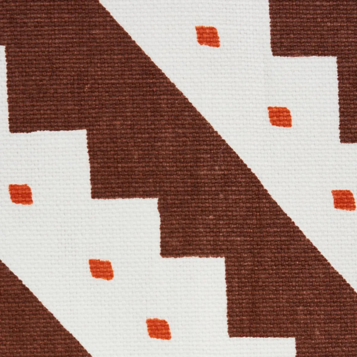 Schumacher 178020 Zeppelin Brown fabric swatch