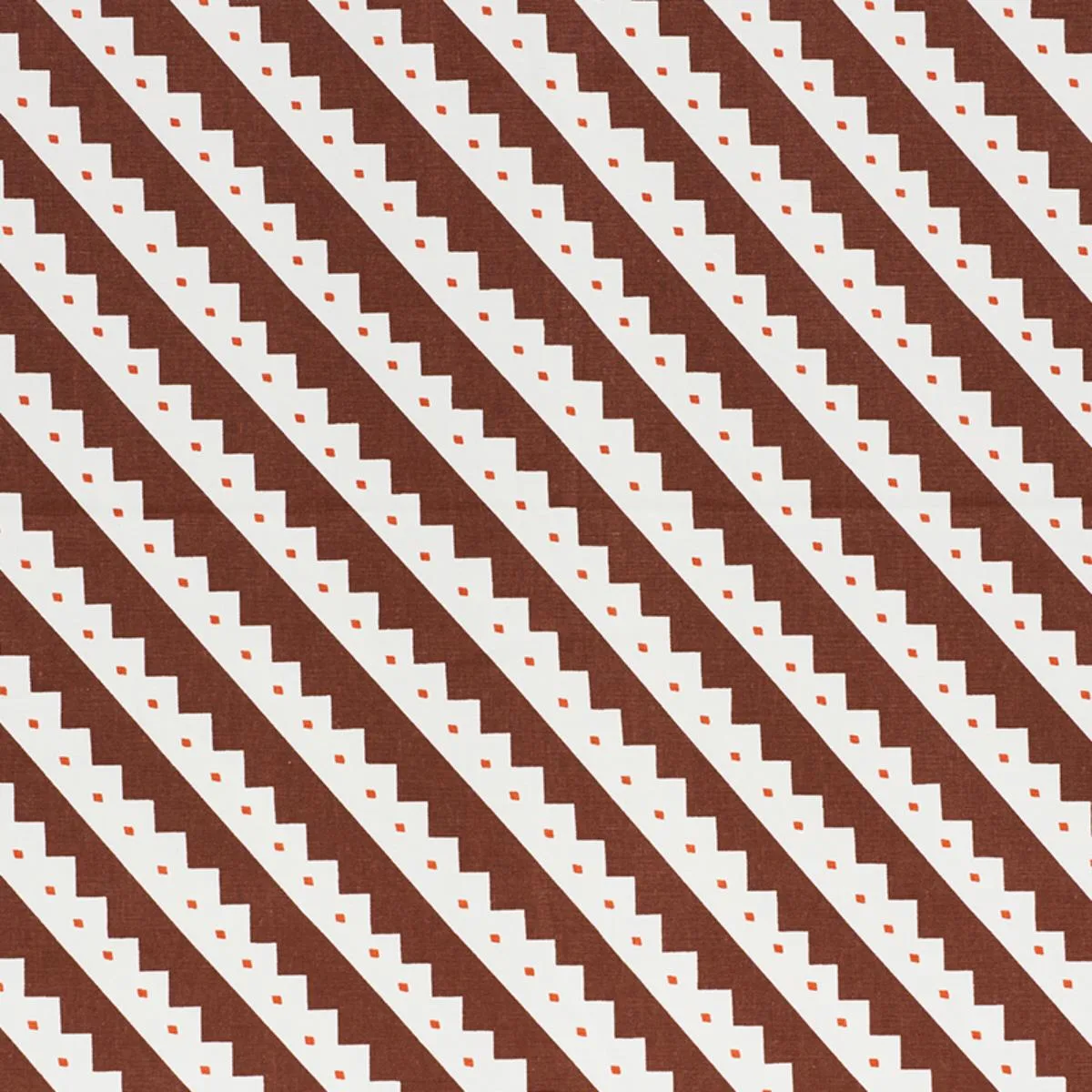 Schumacher 178020 Zeppelin Brown fabric swatch