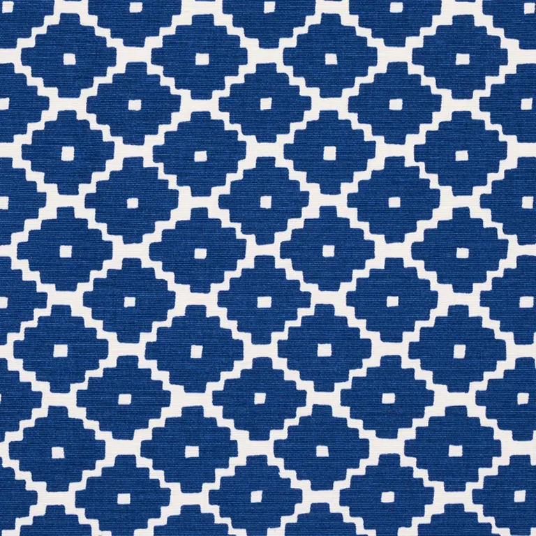 Schumacher 174487 Ziggurat Blue fabric swatch