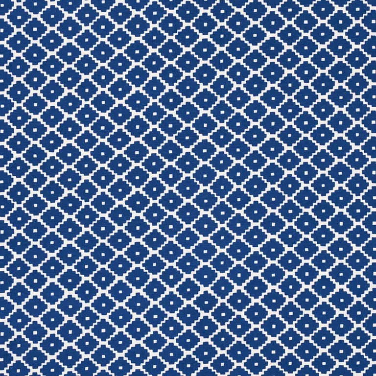 Schumacher 174487 Ziggurat Blue fabric swatch