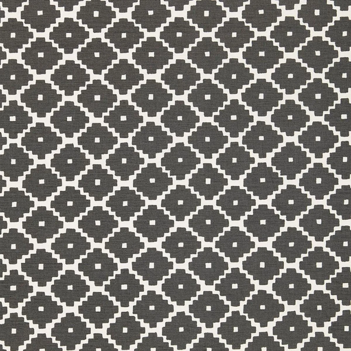 Schumacher 174480 Ziggurat Charcoal fabric swatch