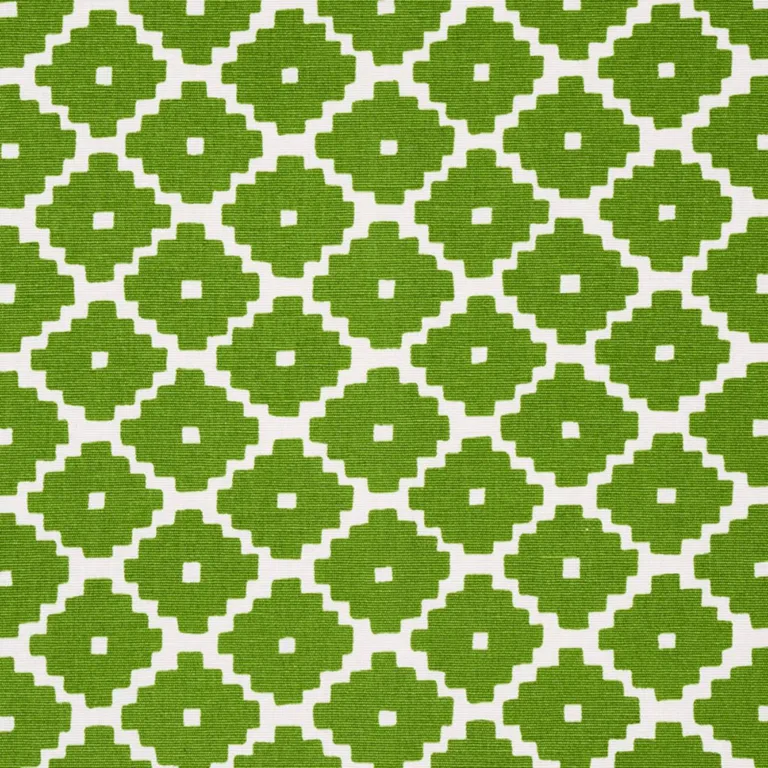 Schumacher 174488 Ziggurat Green fabric swatch