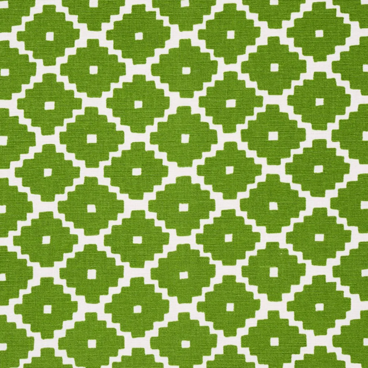 Schumacher 174488 Ziggurat Green fabric swatch