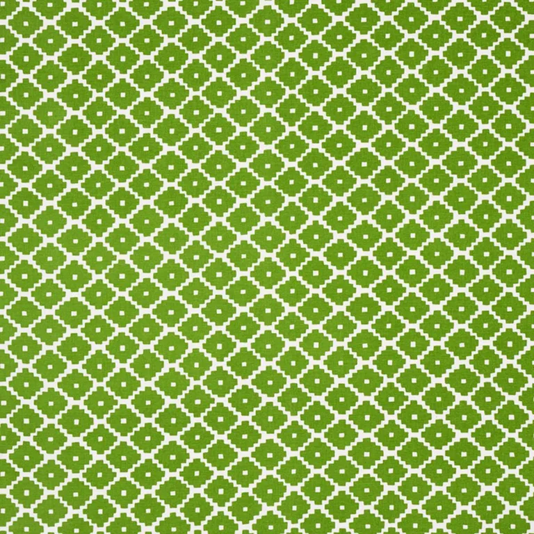 Schumacher 174488 Ziggurat Green fabric swatch
