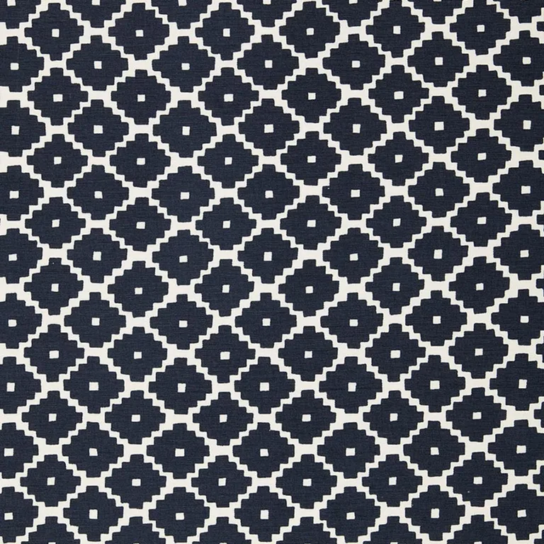 Schumacher 174486 Ziggurat Navy fabric swatch