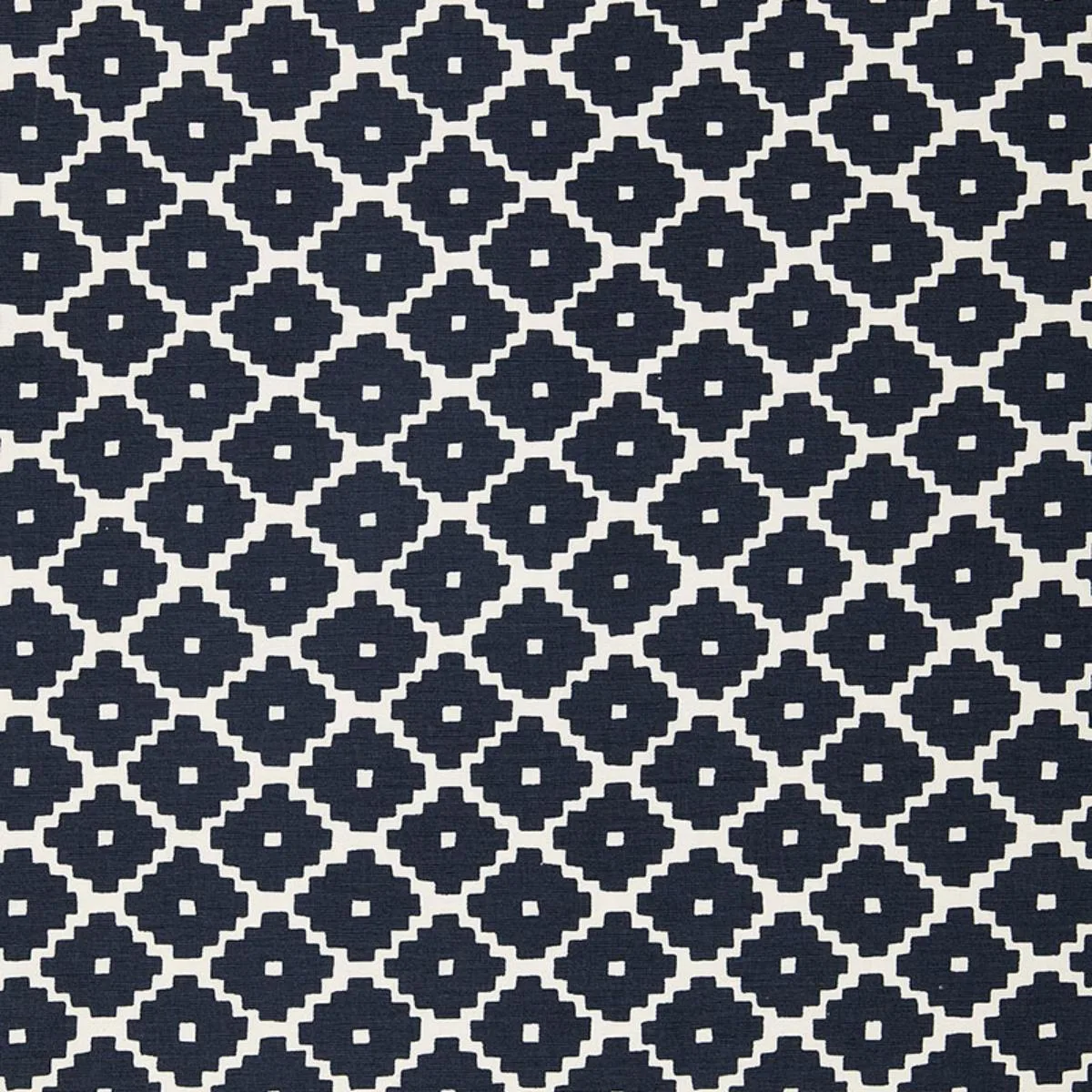 Schumacher 174486 Ziggurat Navy fabric swatch