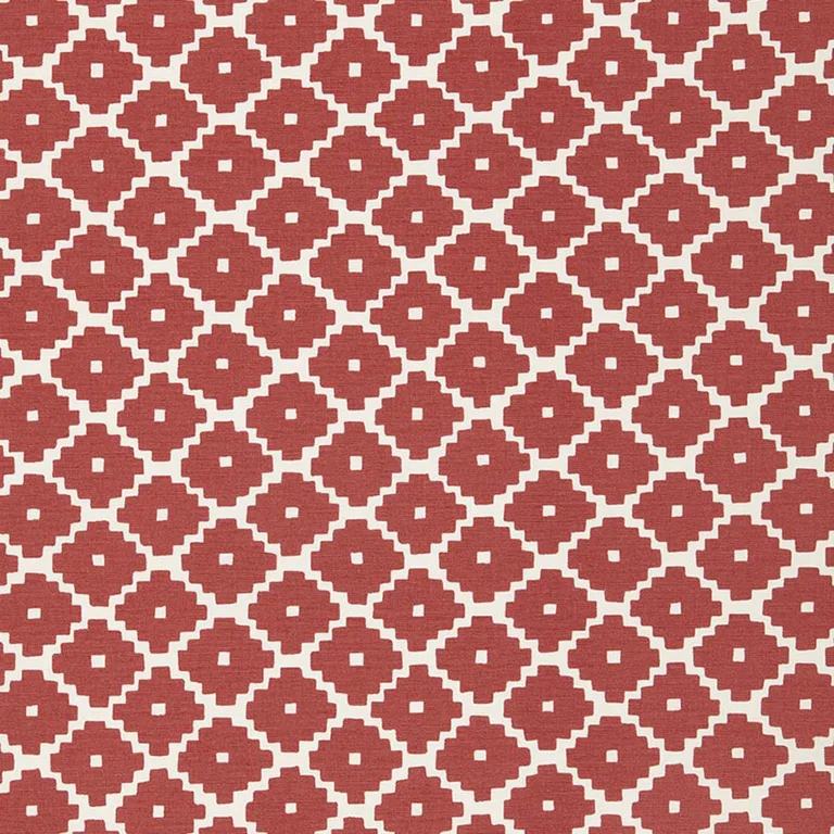 Schumacher 174484 Ziggurat Ruby fabric swatch
