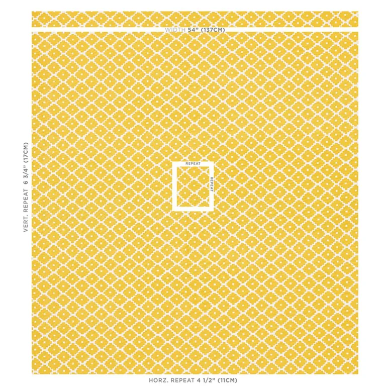 Schumacher 174489 Ziggurat Yellow fabric swatch