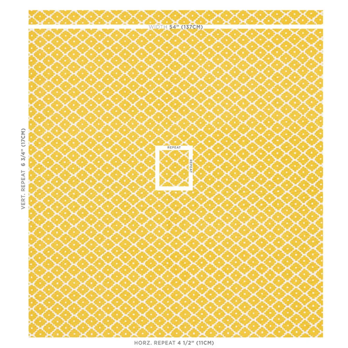 Schumacher 174489 Ziggurat Yellow fabric swatch