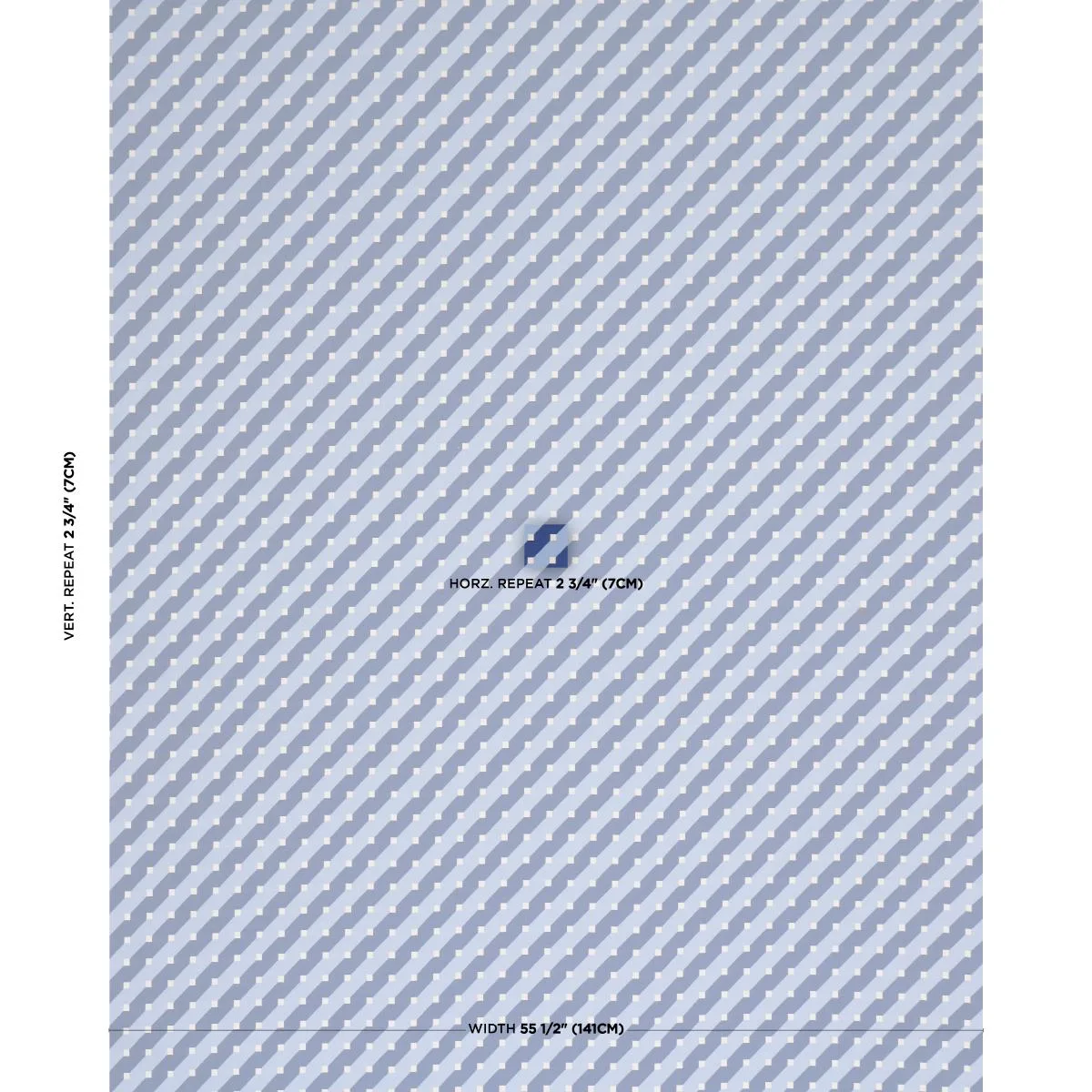 Schumacher 87611 Zilla Stripe Blues fabric swatch