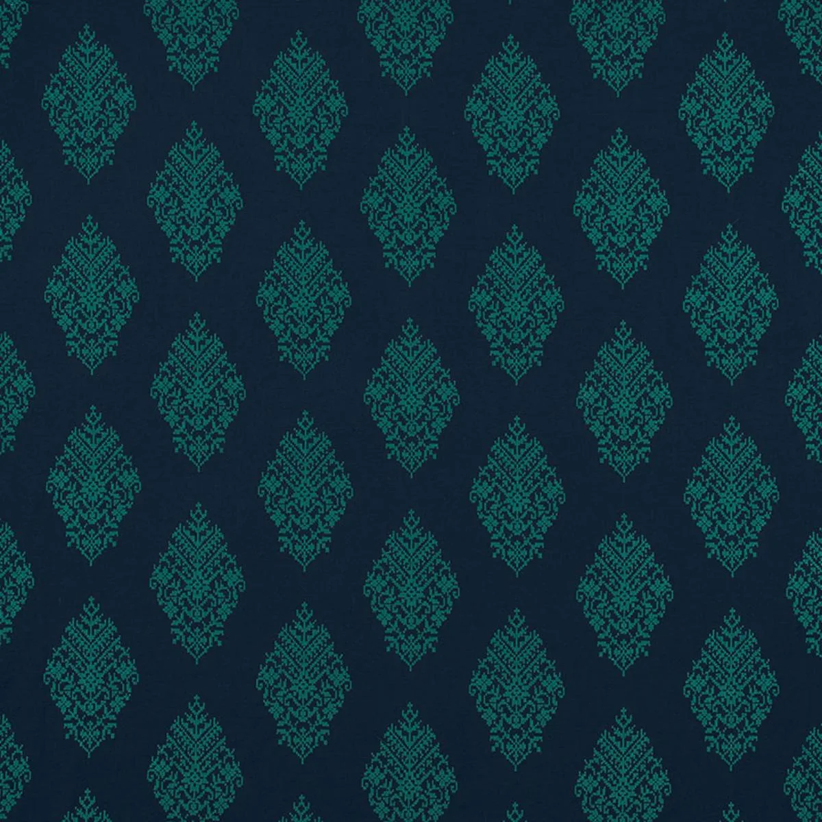 Schumacher 70223 Zinda Embroidery Aegean fabric swatch