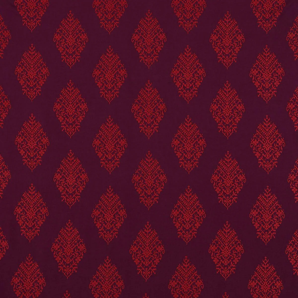 Schumacher 70224 Zinda Embroidery Berry fabric swatch