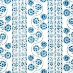 Schumacher 179340 Zinnia Handmade Print Blue fabric swatch