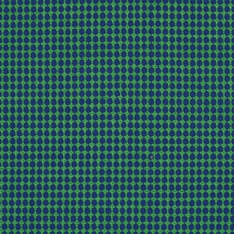 Schumacher 70529 Zipster Navy & Green fabric swatch