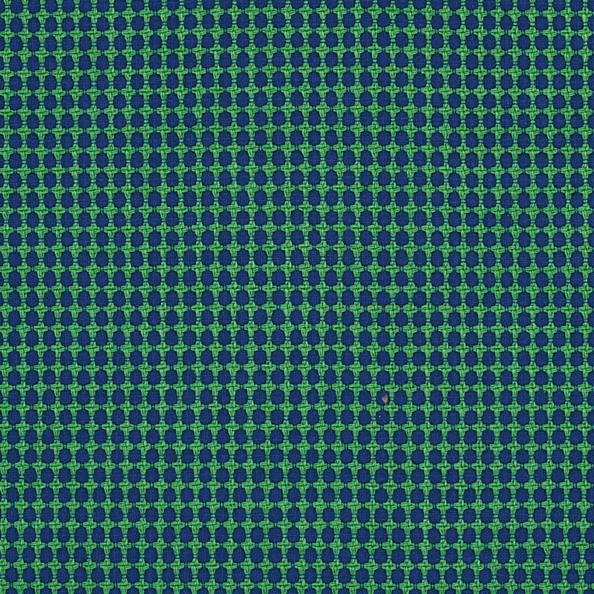 Schumacher 70529 Zipster Navy & Green fabric swatch