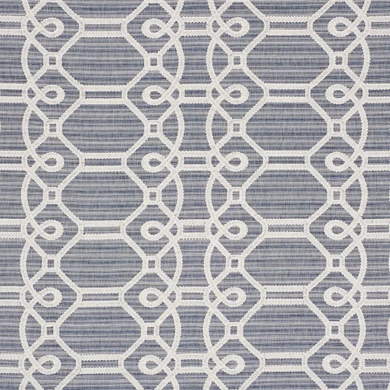 Schumacher 71930 Ziz Embroidery Blue fabric swatch